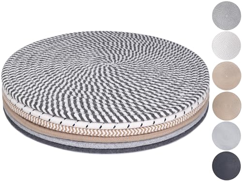 GravGrow 13 Inch Trivets for Hot Dishes, Large Trivets for Hot Pots and Pans, Thicken Heat Resistant Round Place Mats Woven Table Mats, Boho Placemats for Kitchen Dining Table, 6 Pcs