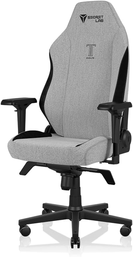 Secretlab Titan Evo Lite in Cookies & Cream SoftWeave Gaming Chair - Reclining - Ergonomic & Heavy Duty Computer Chair with 4D Armrests & Lumbar Support - Light Grey