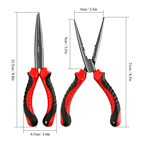 Alicate de pesca, Andoer Alicate de pesca portátil Removedor de isca de peixe tesoura cortador de li