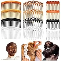 12 Stück Haarkamm zum Stecken, French Combs mit Zähnen, Kunststoff Steckkamm für Haare, Einsteckkamm, Vintage Dekorativer Steckkamm Haare für Mädchen Damen