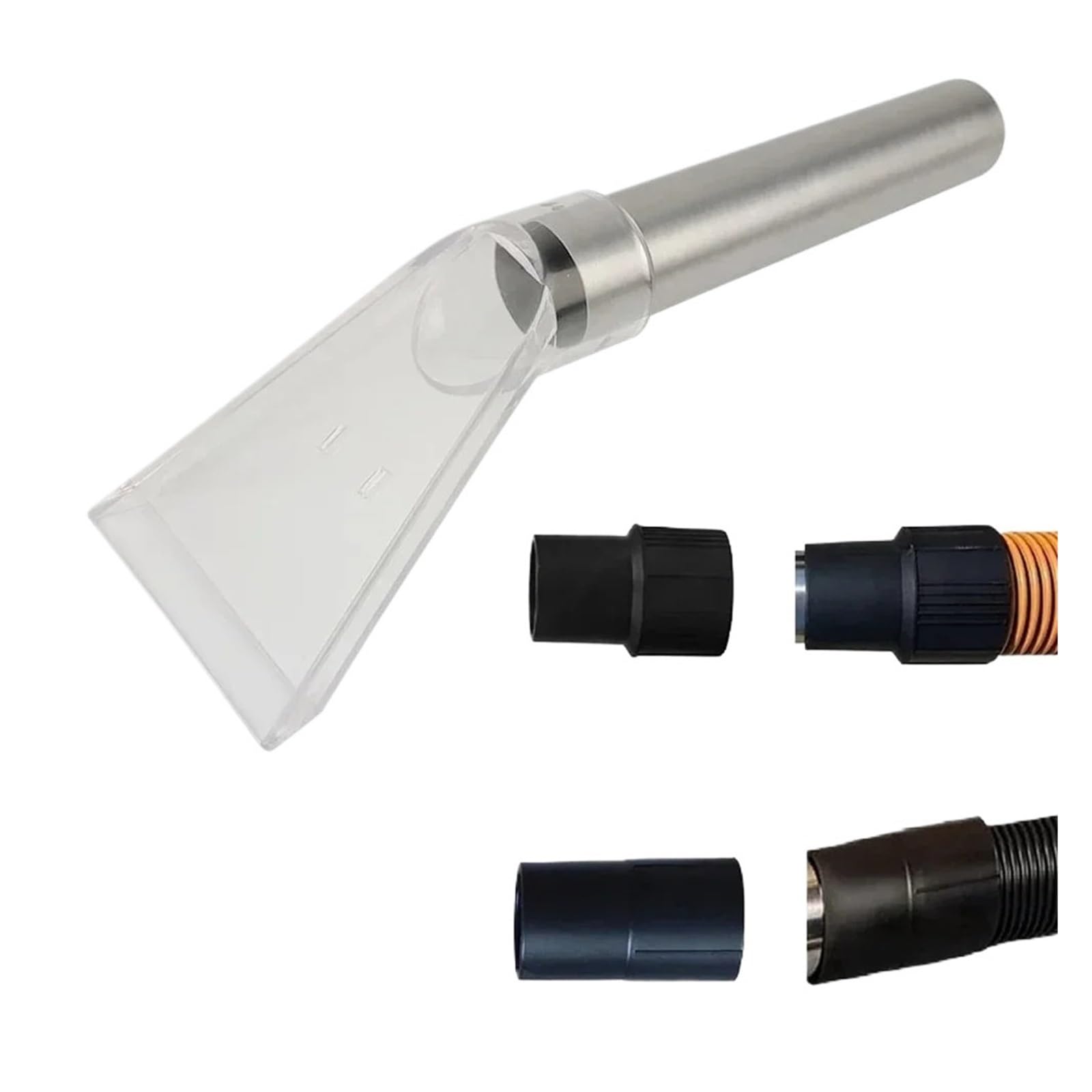 Boquilla Compatible Con Aspiradora Giratoria Universal De 38 Mm, Cabezal De Cepillo For Pisos, Boquilla Transparente, Adaptador De Herramienta De Limpieza For El Hogar For Pisos Duros Y Alfombras(B)