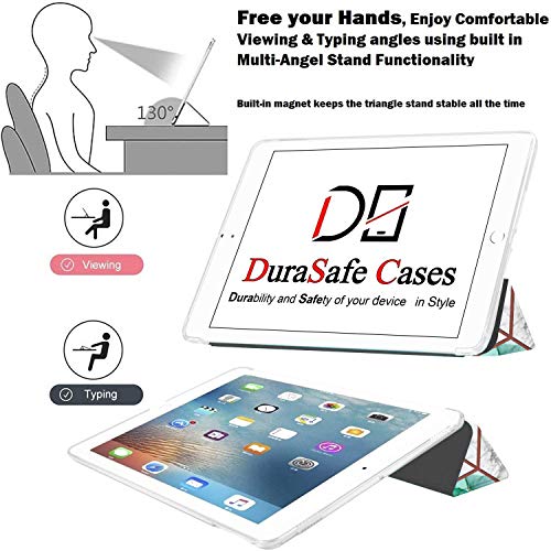 Image of DuraSafe Cases for iPad 7.9 Inch Mini 5th Gen [ Mini 5 2019 ] A2133 A2124 A2126 MUQY2HN /A MUQW2HN /A MUQX2HN /A MUU52HN /A Smart Adjustable Stand Feature Printed Sleek Design Flip Case - Marble Green
