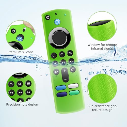 Image of (3 Pack) ONEBOM Silicone Protective Remote Case Cover, Silicone Control Cover Skin| Glow in The Dark(Green&Pink&Blue)