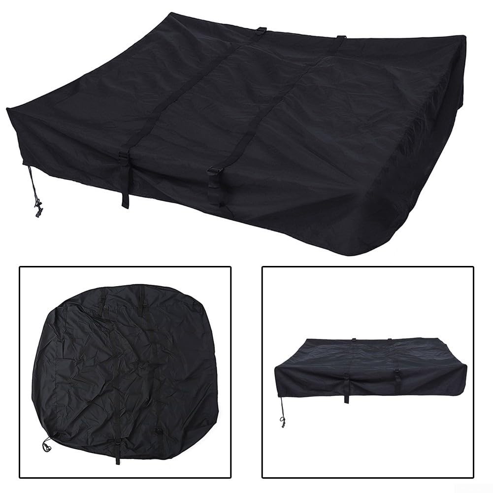 Housse de tente de toit en tissu Oxford 420D résistant aux UV et imperméable à l'eau pour tente de toit de voiture, design pliable avec sac de rangement pour un transport facile (noir)