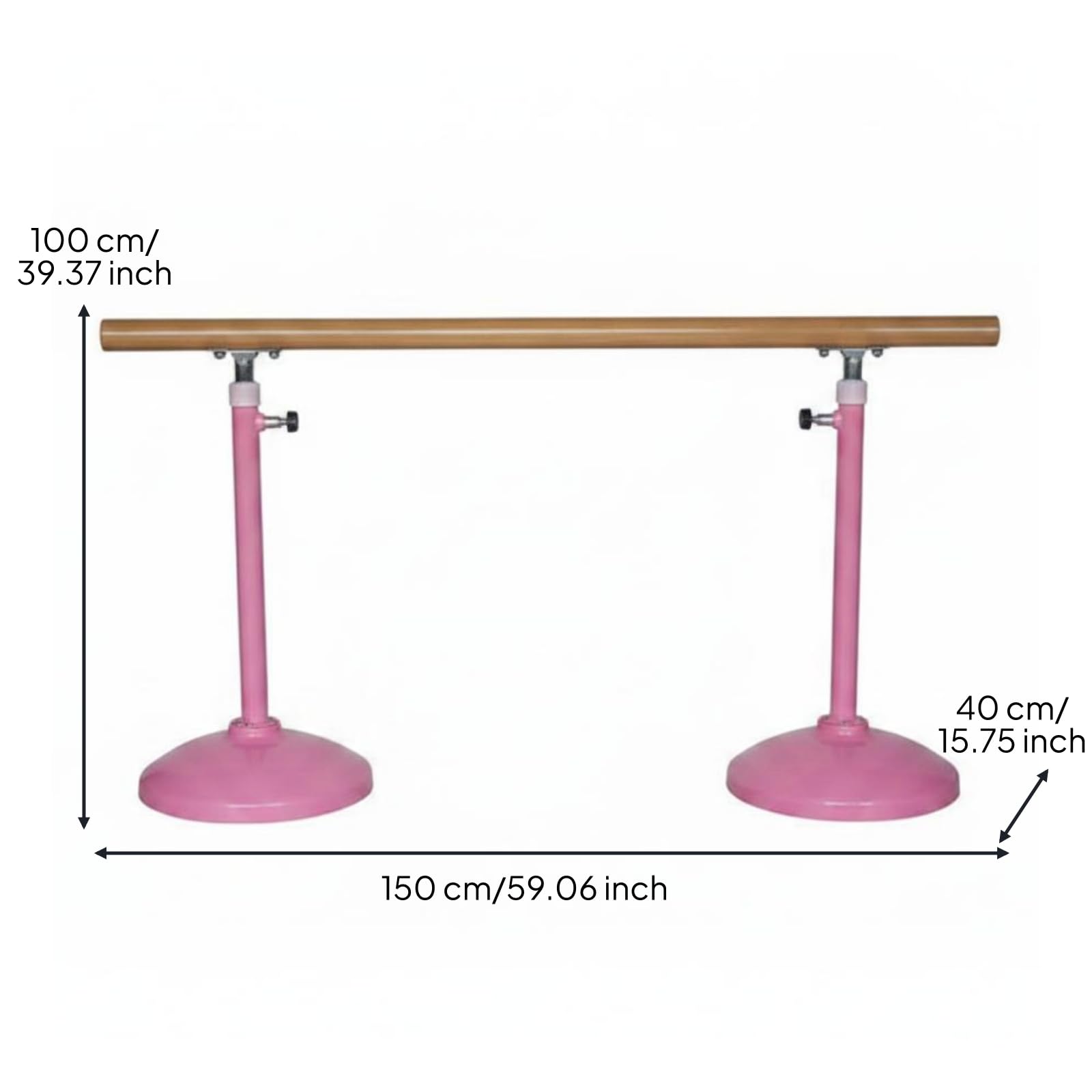 Sbarra Danza Bambini Sbarra Regolabile Allenamento Casa Sbarra Portatile in Legno E Acciaio con Base Stabile Adatta per Stretching Sollevamento Gambe Pratica Costante a Casa