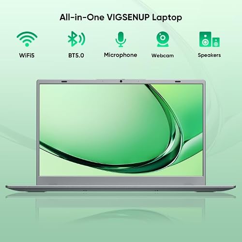 VIGSENUP 15.6" Full HD Laptop with 16GB RAM 256GB SSD,Laptop Computer, Dual-core 6500Y Processor Up to 3.4GHz,WiFi5,USB-C, Poratable Business and Student Laptops,Sliver — view 3