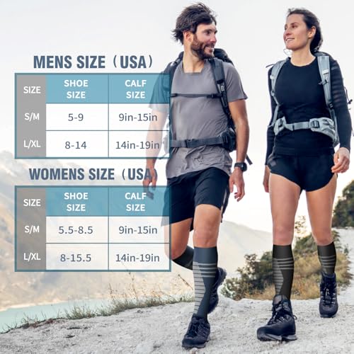 Image of Bluemaple 6 Pack Copper Compression Socks for Women and Men Circulation-Best Support for Medical, Running,Nursing,Athletic