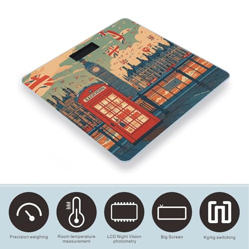 Báscula de baño digital I Like London con vidrio templado miniatura 3