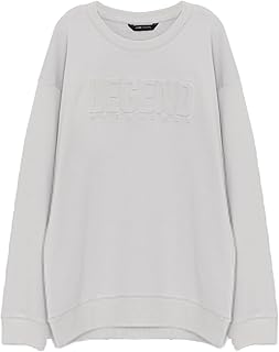 LC واكيكي سويت شيرت مطبوع برقبة دائرية ضيقة واكمام طويلة للرجال W33858Z8-S8P-1 مقاس M رمادي