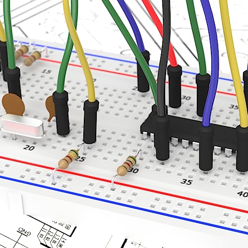Solderless Electronics Breadboard Jumper Wires Kit 400 830 Tie Point Breadboard 14Values Solid Jumper Wire 126pcs U-Shape Male to Male Bread Board Cable Wire Ribbon Cables - Image 5