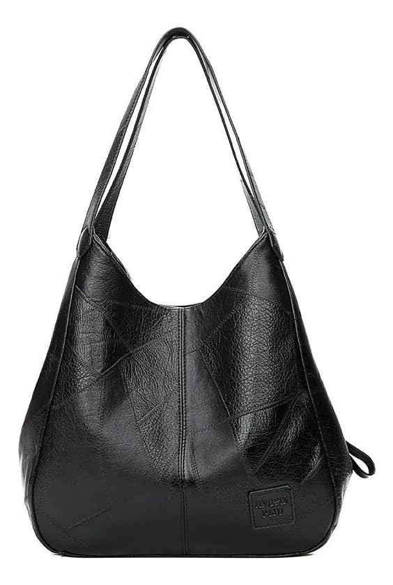 CHENXIAOHONG Bolsa Feminina de Ombro Grande em Couro PU, Bolsa Sacola Elegante e Leve para o Dia a Dia, Bolsa de Mão ou Tiracolo Estilo Tote para Faculdade (Preto)
