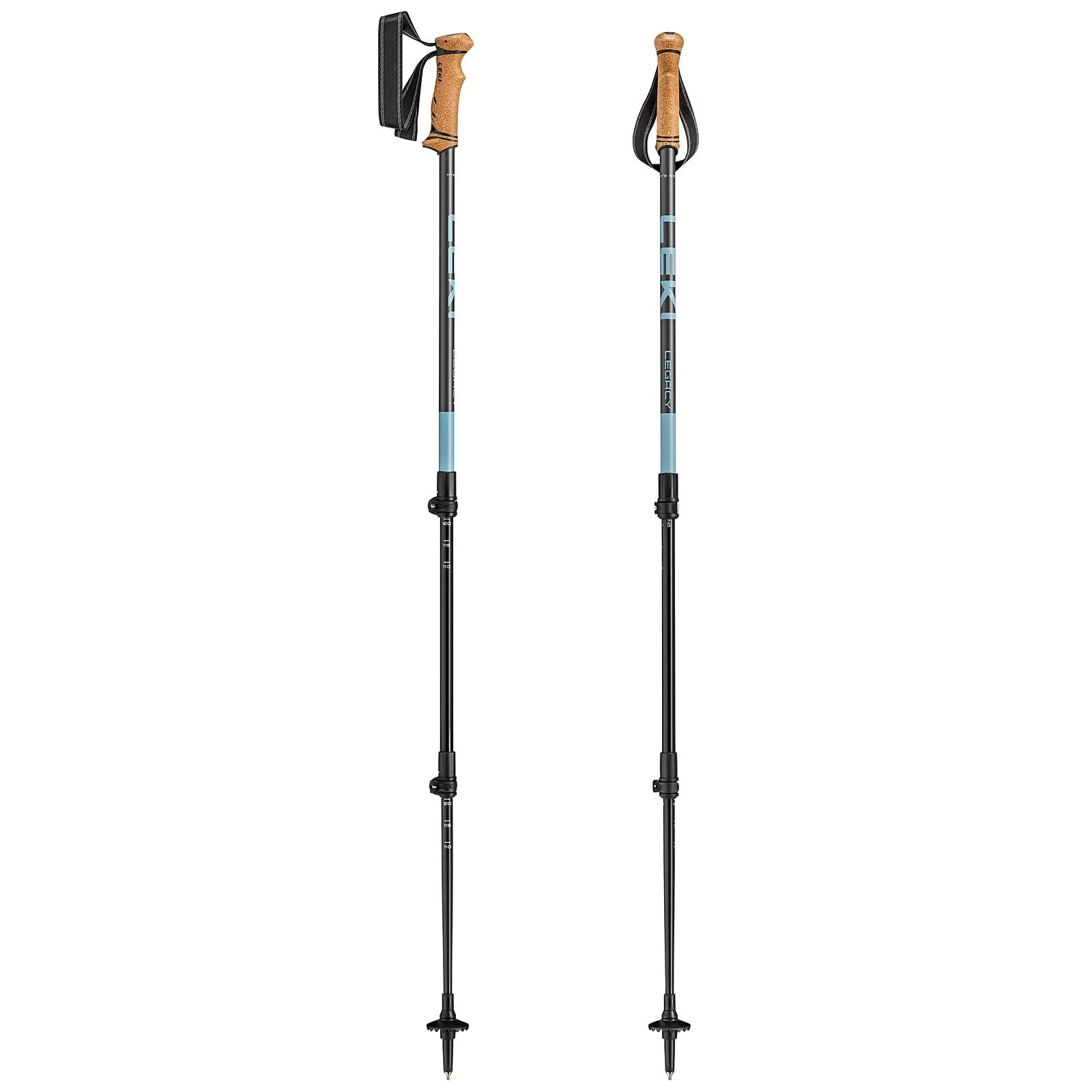 LEKI Legacy Wanderstöcke Damen & Herren | verstellbare Trekkingstöcke aus Aluminium (110-145cm) mit Trekkingteller