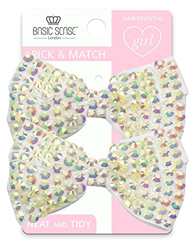 Große glitzernde Haarschleife für Mädchen und Kinder, Schleife mit Strass und glänzendem Schmuckstein, von Hand gefertigte Haarspange Cover