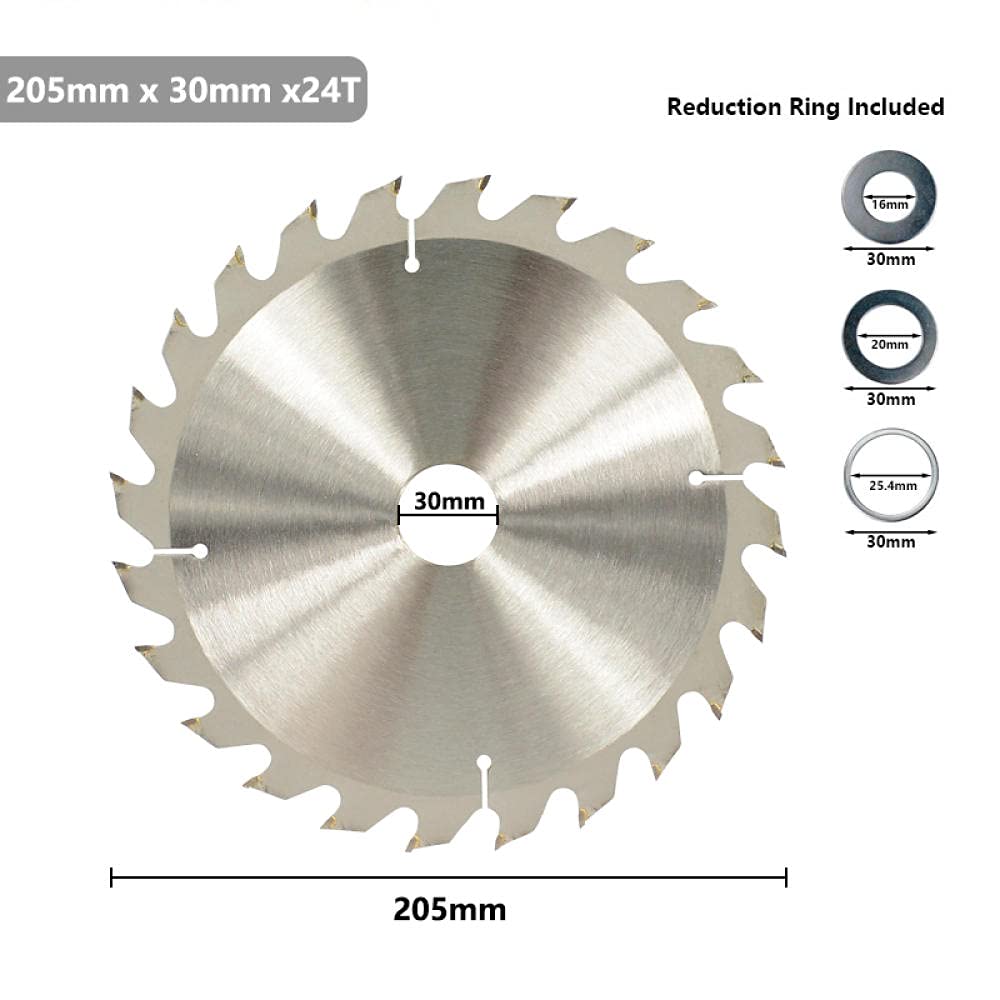 Piła tarczowa Piła tarczowa z węglików spiekanych TCT 205x30mm 24T 40T 48T do elektronarzędzi tarczowych cięcia drewna(205x30mm 24T)