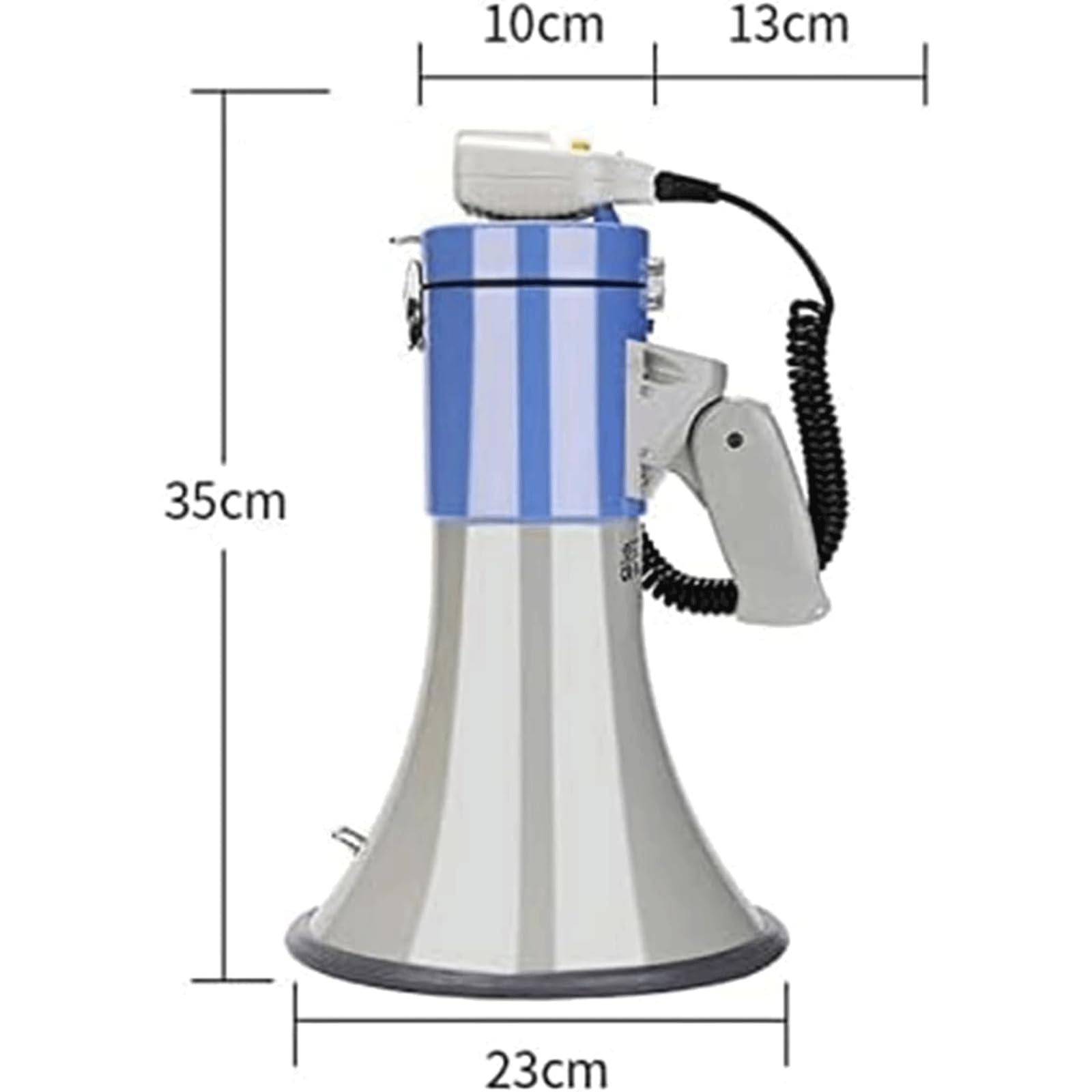 Registrazione da 240 Secondi Altoparlante Funzione di Allarme Megafono Portatile con Manico Pieghevole Altoparlante megafono da 50 W