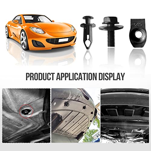 Image of 35Pcs Engine Under Cover Splash Shield Body Bolts Screws, Bumper Clips Extruded U-Nuts Kit Compatible with Nissan 350z 370z Infiniti G35 G37 EX35 FX35 FX45