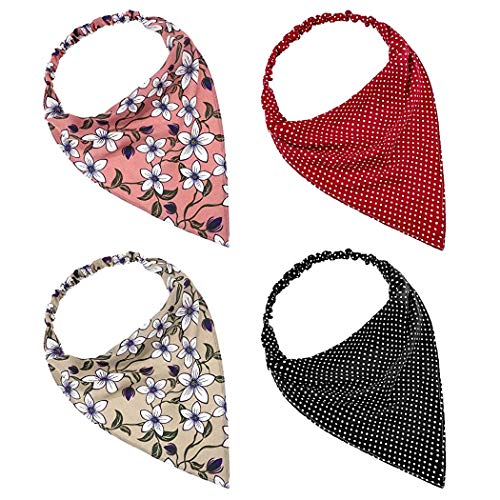 Elastische haarband met bloemenpatroon, 10 stuks, chiffon-hoofd, hoofddoek, haarband, print, vintage bloemenhaarsjaals… - Image 3