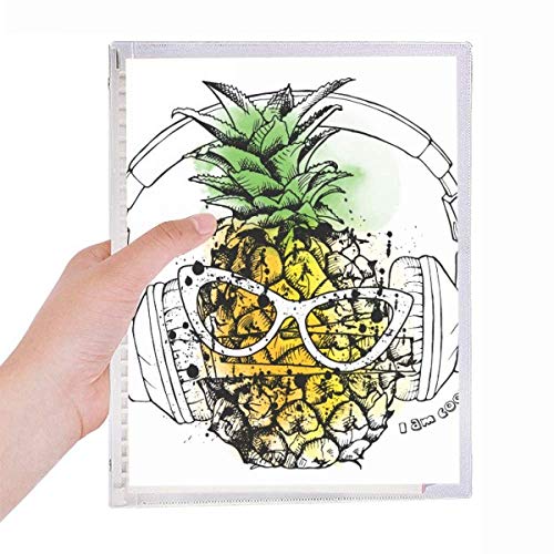 Cahier de notes à spirales motif ananas avec couverture rigide