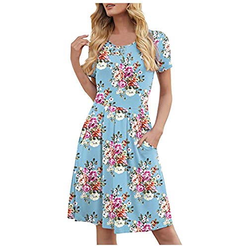 Vestido Sexy Y Elegante Vestidos para MujerBolsillos EstampadosDiarioVestido Informal Suelto Vestidos De Veranos Mujer Cover