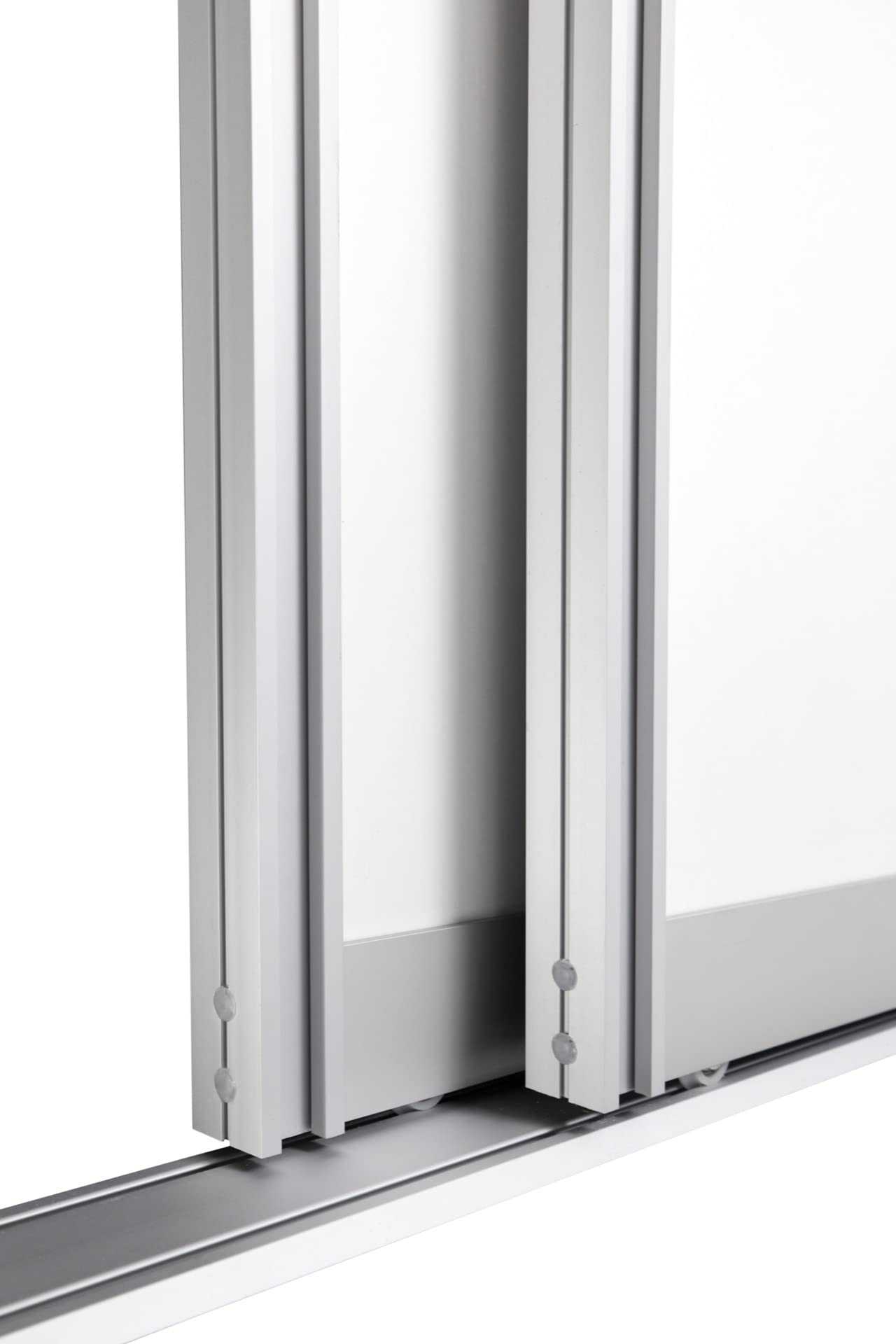 Schiebetürbausatz inkl. Aluminium Rahmentyp A | Inkl. Beschläge für 2 Türen, max. Flügelmaße: 1064 x 2700 mm | Füllung kommt von Ihnen | Boden- und Deckenschiene in 2000 mm
