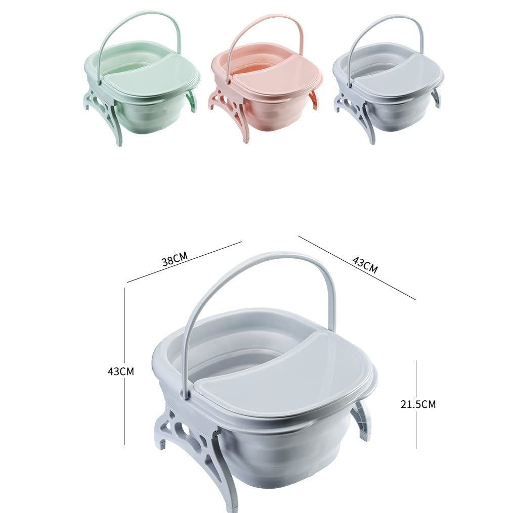PUCHEN Klappbare Fußbadewanne mit Deckel, schäumende Massagewanne, Sauna-Badewanne, Faltbare Wanne, Fußbad, Becken (grün), hoher Ehrgeiz Comfortable Anniversary