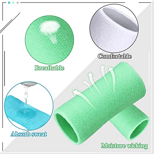 Image of WILLBOND 6 Inch Wrist Sweat Bands for Men Women Tennis Elastic Athletic Long Sweatband Wrist Absorbent for Basketball Tennis Running Outdoor Activity