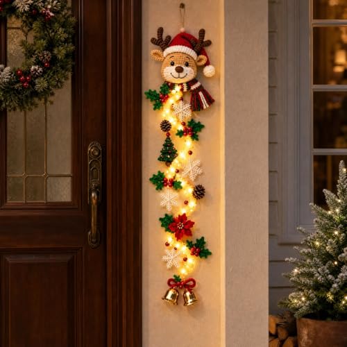 Christmas Hanging Decorations with Light Crochet Santa LED Hanging Ornament - image 2