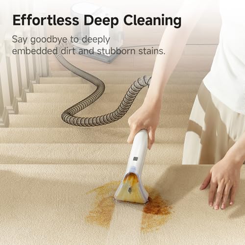 Image of Uwant Carpet Cleaner Machine 18Kpa Powerful Suction, Portable Carpet Cleaner for Pet Stains with Cleaning Tools&Solution Self-Cleaning Upholstery Cleaner for Car, Couch, Rug, Spot (White)