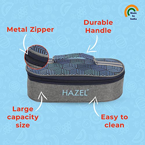 Image of HAZEL Lunch Bag for Office & School | Water Resistant & Insulated Tiffin Cover Bag for Kids to School | Flat, Durable & Easy to Clean