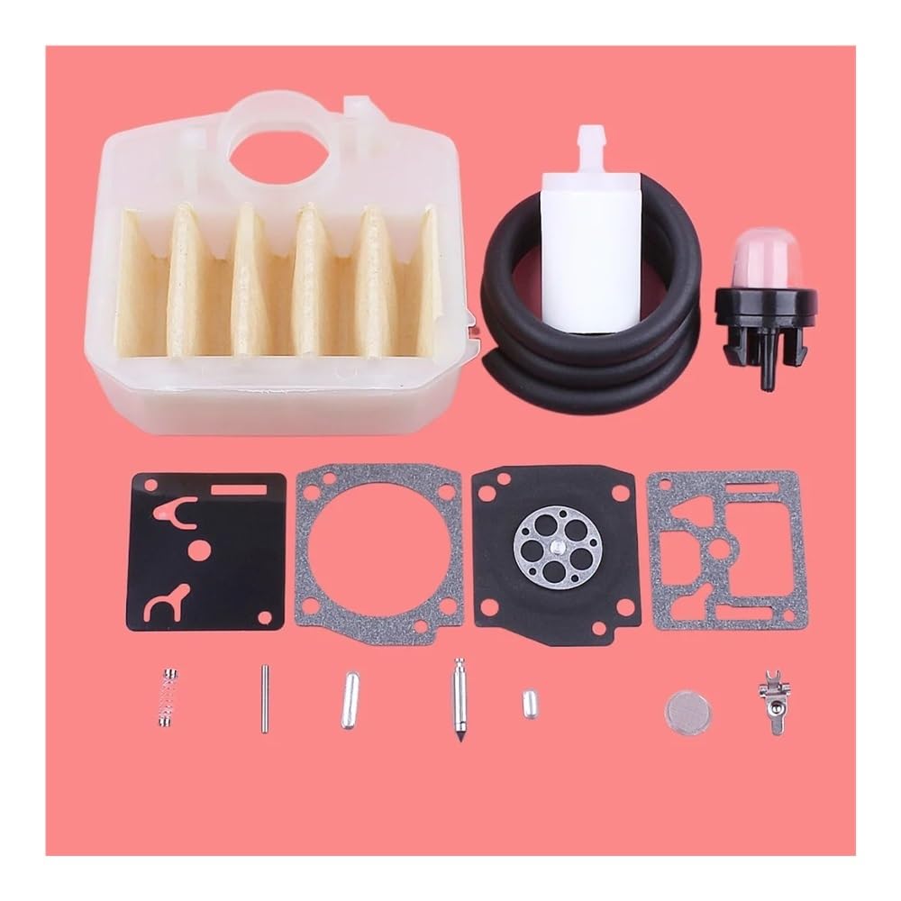 Kit de reparación y reconstrucción carburador Compatible con 340, 345, 350, 353, 346XP, Filtro Aire Combustible, cebador, Piezas Repuesto for Motosierra Bul Parte