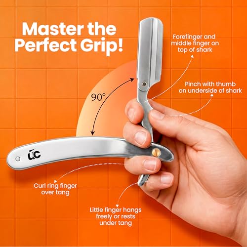 Image of Utopia Care Professional Straight Razor for Men, Barber Straight Edge Razor Safety with 100 Pack Blades, Silver