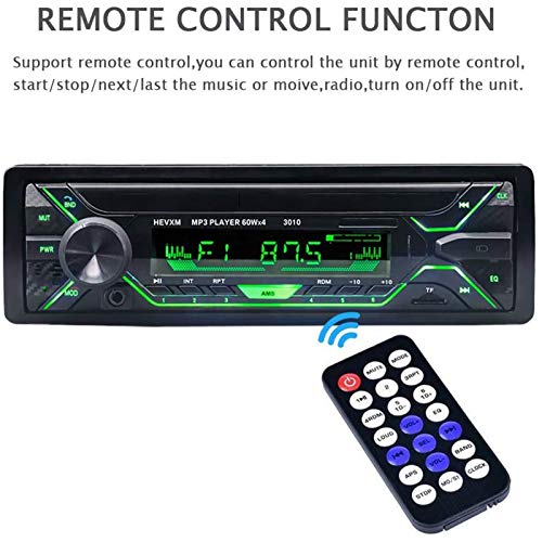 Aigoss Car Stereo with Bluetooth, Single Din Radio FM Media Player USB/TF/SD/AUX Audio Receiver, Hands Free Calling with Wireless Control and Multi Color Illumination - Thumbnail 2