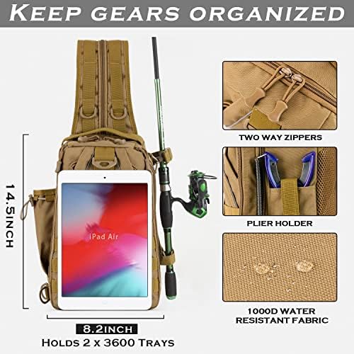 Ghosthorn Fishing Backpack Tackle Sling Bag Fishing Backpack with Rod