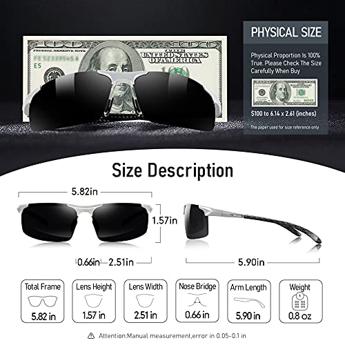 Image of BIRCEN Carbon-Fiber Polarized Sunglasses for Men: 0.74 oz & UV Protection