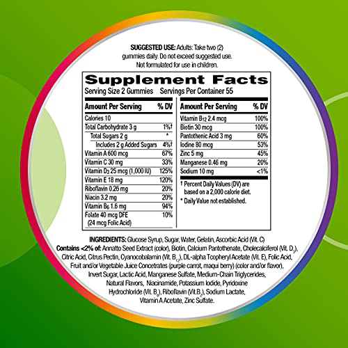 Centrum MultiGummies for Adults, Assorted Fruit Flavors, 180 Count - image 9