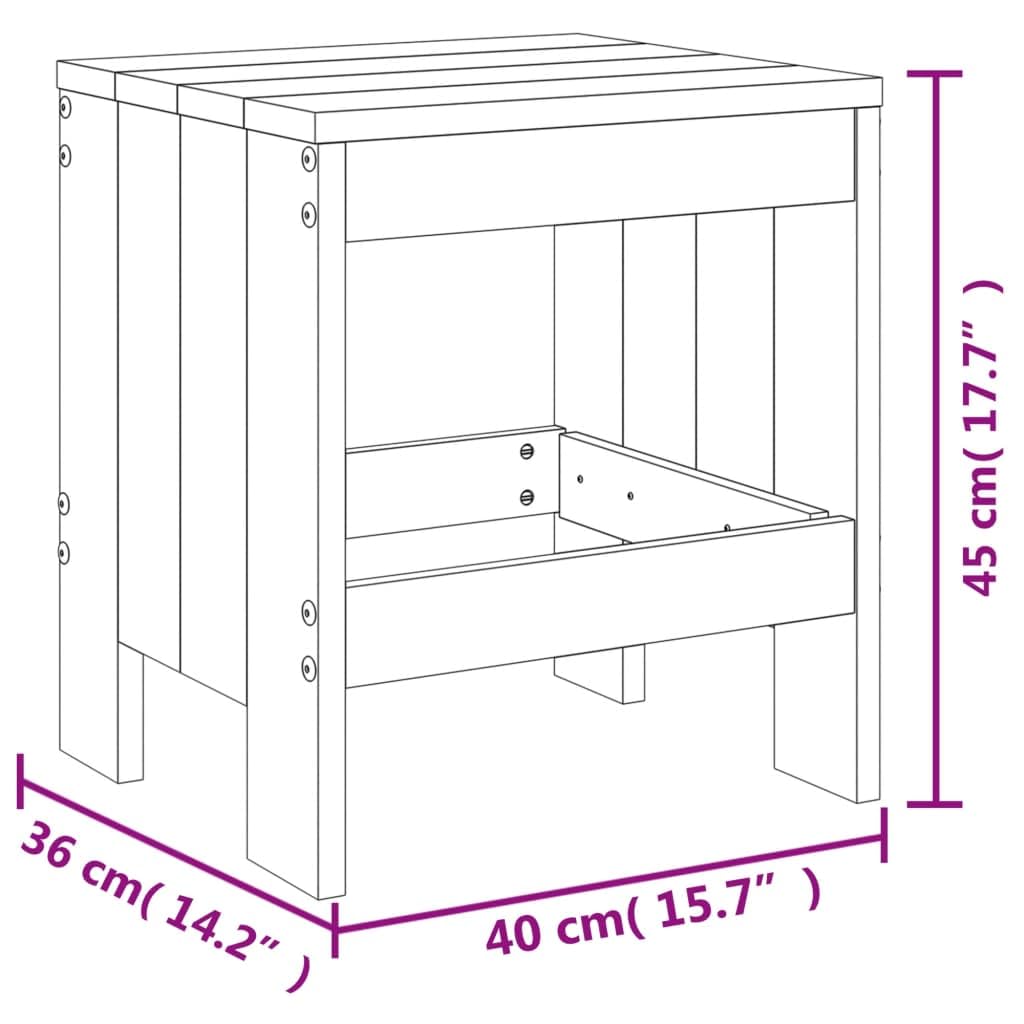 Fengshui Taboret ogrodowy 2 szt. szary 40 x 36 x 45 cm lite drewno sosnowe