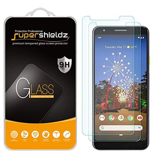(2 Pack) Supershieldz for Google (Pixel 3a) (Updated Version) Tempered Glass Screen Protector, 0.33mm, Anti Scratch, Bubble Free