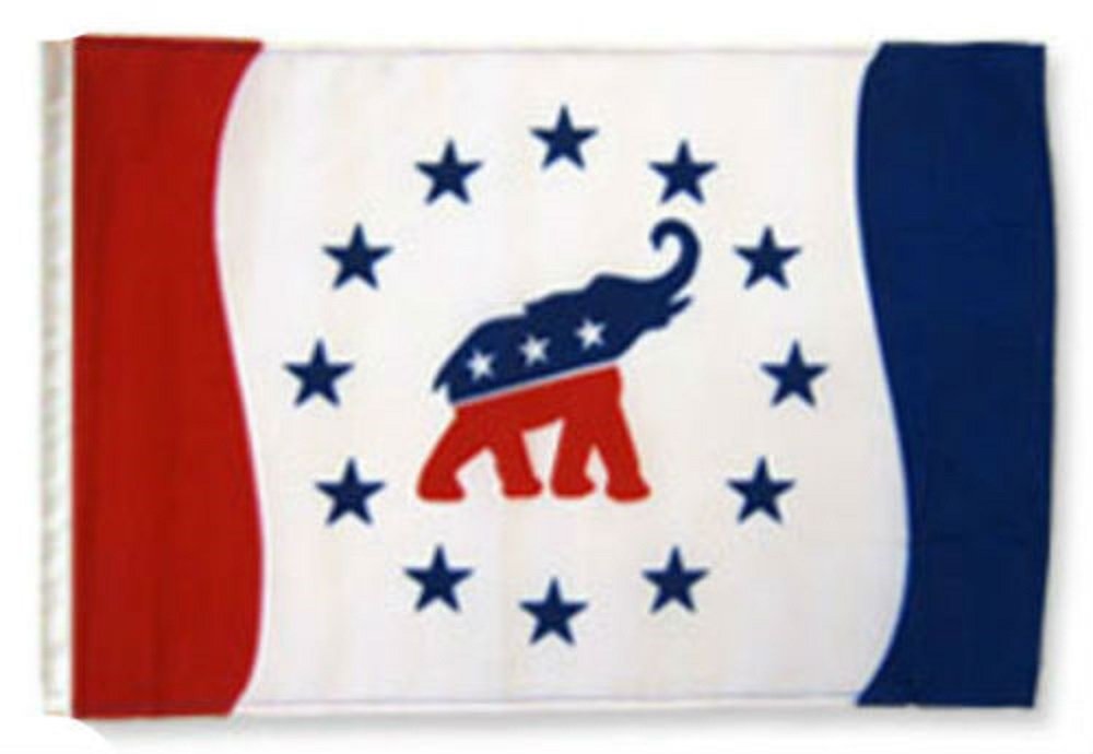 Ruffin Flag Company Republican Elephant Political 12"x18" Sleeved Polyester Garden Flags