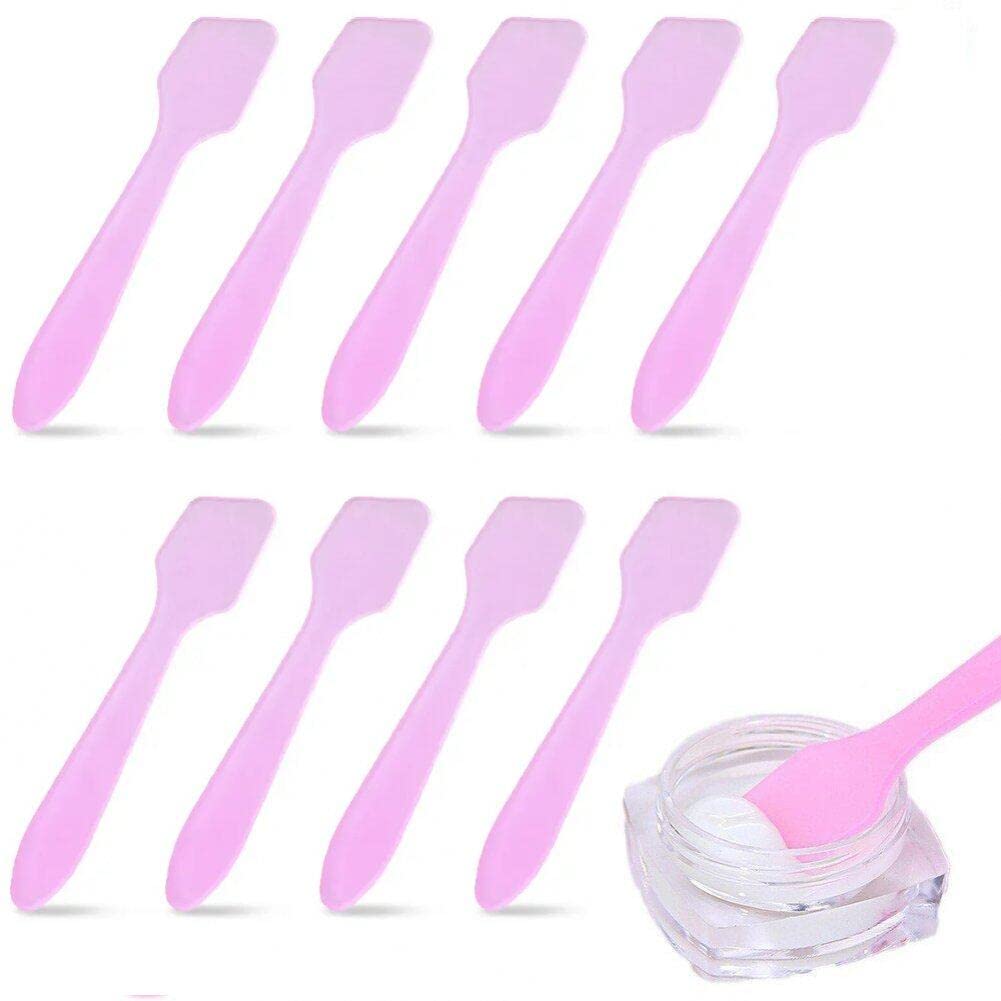 Luxylei 20 Pcs/set Disposable Cream Spatulas Makeup Mask Tip Scoops Plastic Cream Mask Tip Spatulas for Mixing and Sampling Cosmetics