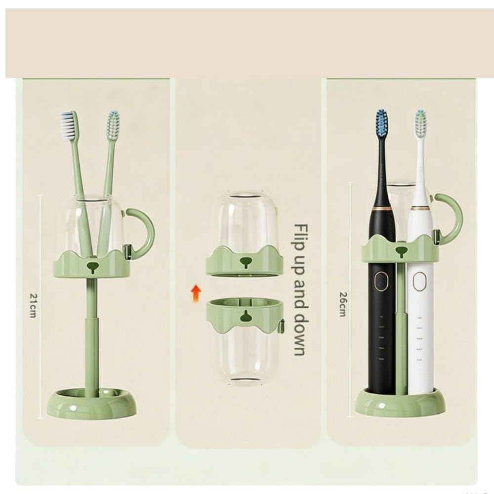 Porta Cepillos De Dientes Hotel Juego De Soporte For Cepillo Dientes Tamaño Viaje, Portátil Y Taza Lavado Accesorios Baño(Yellow)