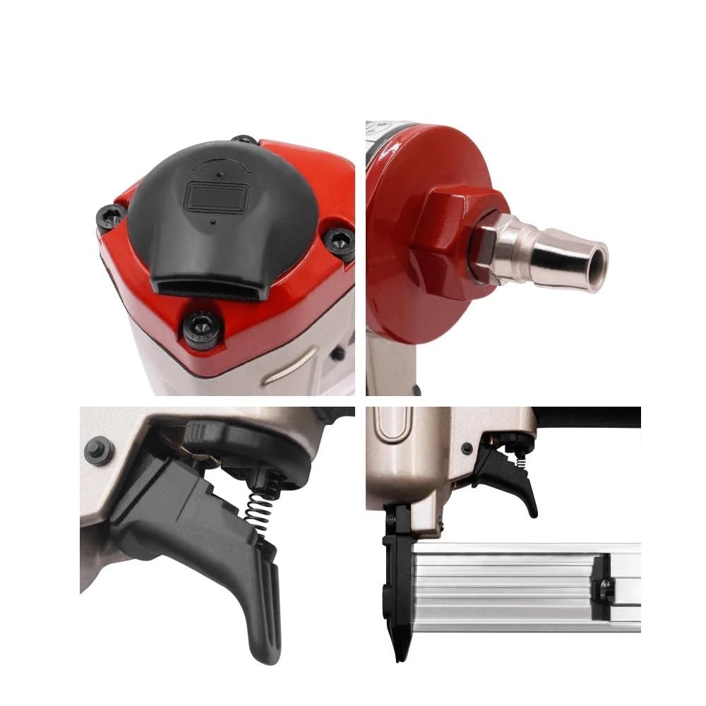 Pistola sparapunti pneumatica senza olio Cucitrice pneumatica 18GA F30 Chiodatrice pneumatica leggera for incorniciare pavimenti Tetti Chiodatrice for decorazioni for pareti in legno