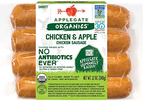 Applegate Organic Dinner Sausage Chicken & Apple, 8 Oz