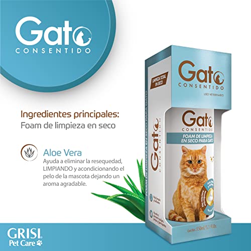 Gato Consentido - Foam de Limpieza en Seco, Shampoo en Seco para Gatos, Ideal para Mantener la Higiene de tu Mascota, 150 ml - Imagen 5
