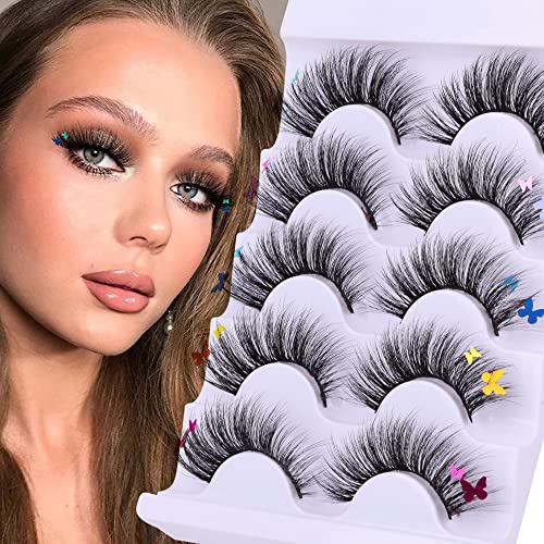 Glitter Lashes Dramatic False Eyelashes With Butterfly Cosplay Lashes Cat Eye Festival Lashes Costume Eyelashes Pack by Zegaine 5 Pairs