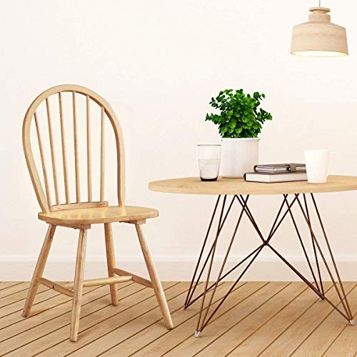 Happygrill 2-Piece Dining Chairs Wooden Windsor Chair, Vintage Armless Dining Furnither Chair With Backrest #TOP1