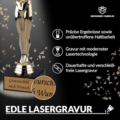 Goldener Pokal 18 cm mit Gravur für verschiedene Anlässe