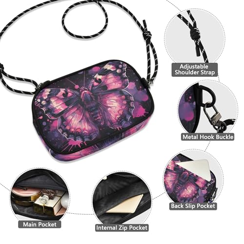 MNSRUU Crossbody Bags Women Moths Cell Phone Pouch Wallet4
