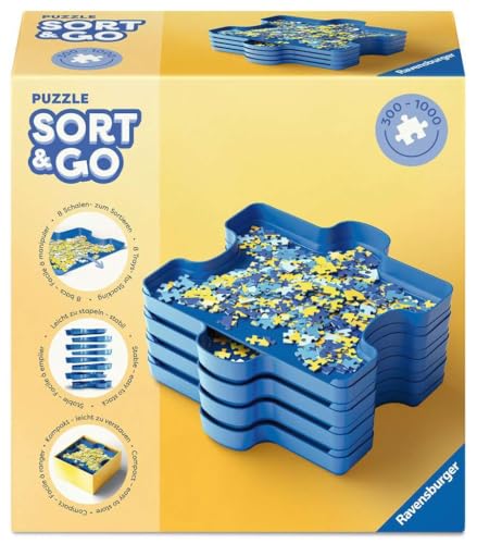 Ravensburger - Sort & Go | Organizer Puzzle Da 300 A 100 Pezzi | 8 Pezzi Di Contenitore Per Puzzle | Accessori Perfetti Per Puzzle Da 300 A 100 Pezzi | Regalo Perfetto Per Adulti E Bambini