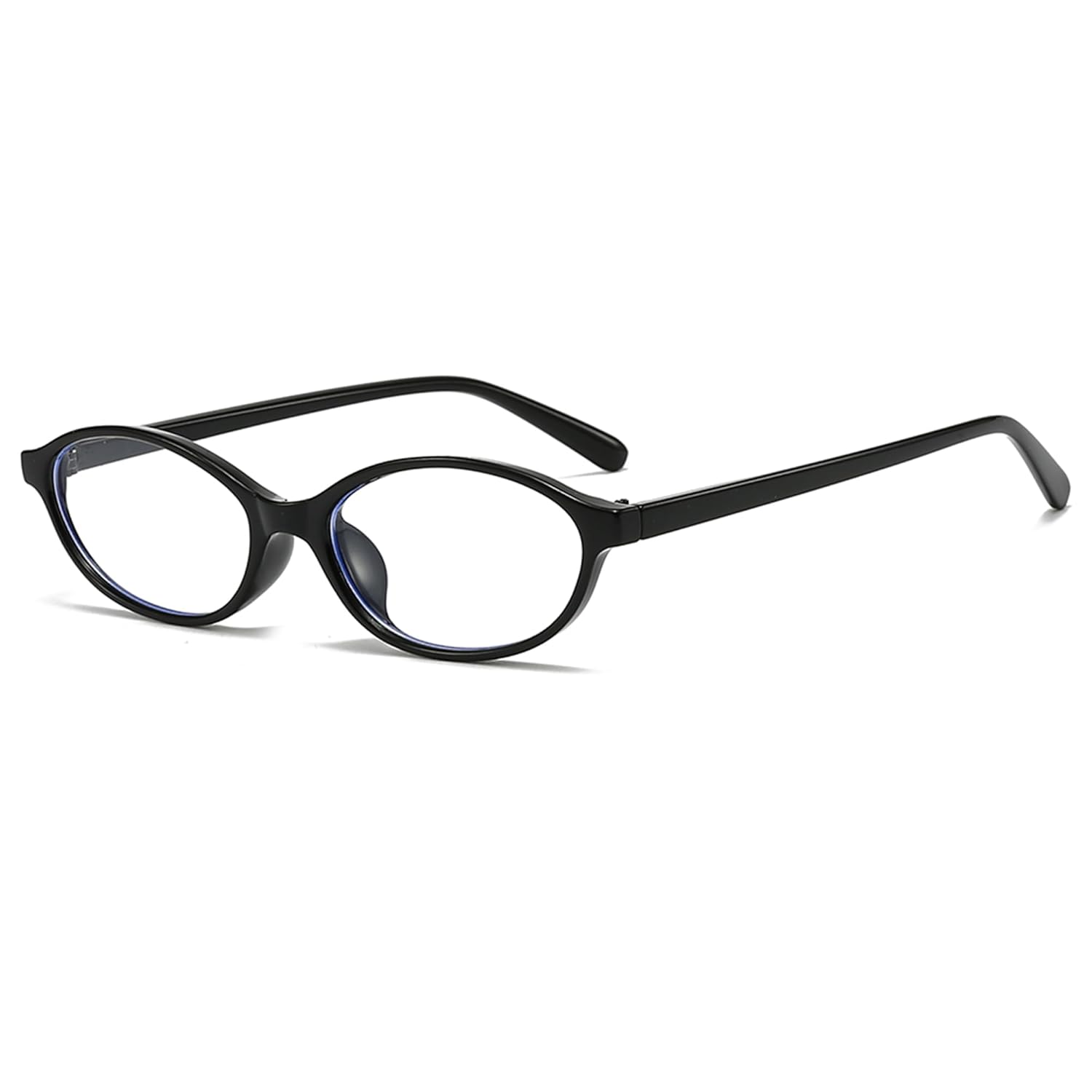Onrtry Retro Oval Blue Light Glasses for Women 90s Cat Eye Glasses Fake Nerd Computer Eyewear