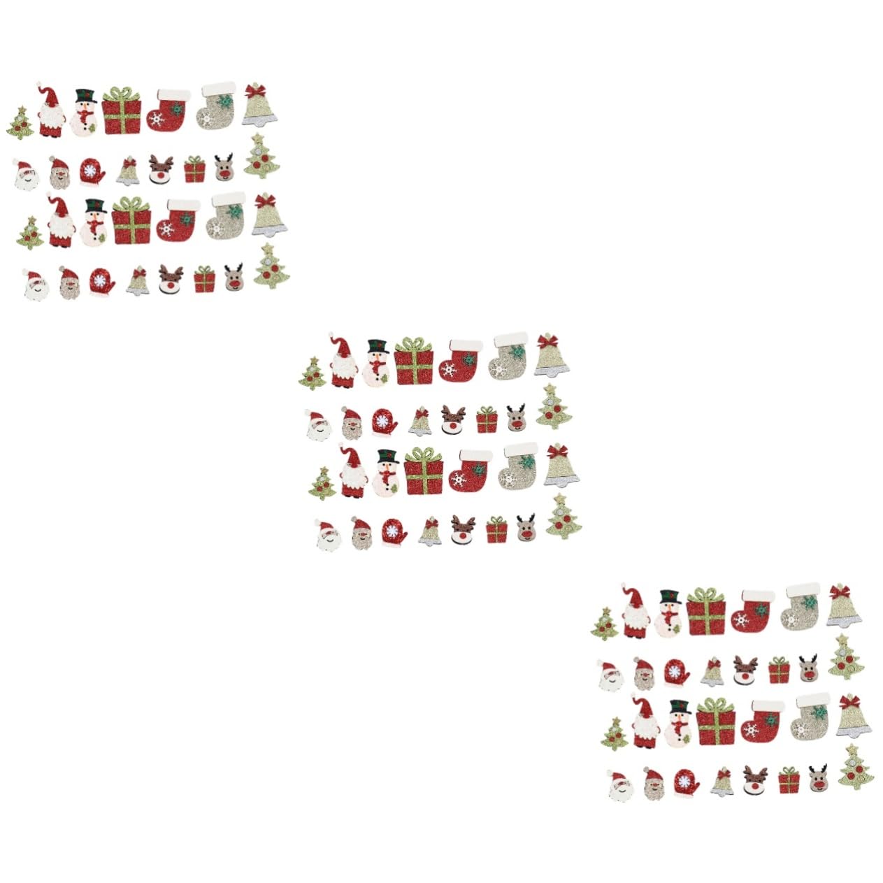 90pièces Patches Appliqués Décoratifs De Noël Accessoires De Décoration Émoticône Pour Vêtements Et Artisanat